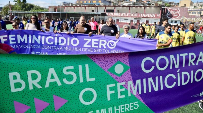 Combate ao feminicídio em campo: campanha chega ao futebol de várzea em Mauá