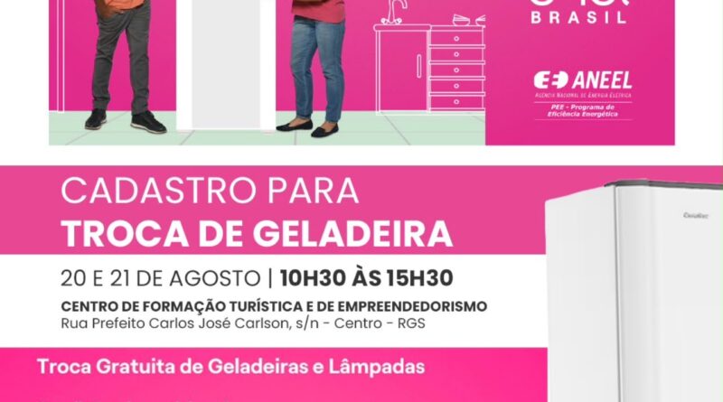 Rio Grande da Serra recebe programa da Enel para troca gratuita de geladeiras e lâmpadas