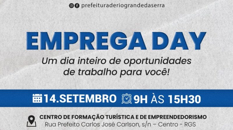 Rio Grande da Serra realiza Emprega Day: um dia inteiro de palestras de empregabilidade para a população