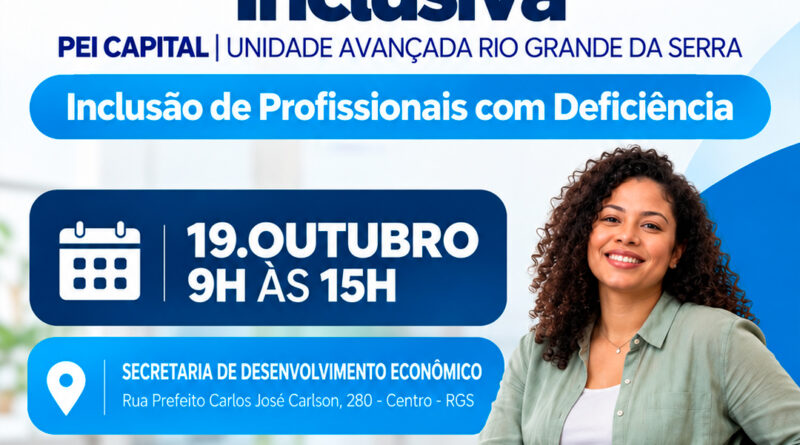 Polo de Empregabilidade Inclusiva acontece nesta segunda-feira (19) em Rio Grande da Serra