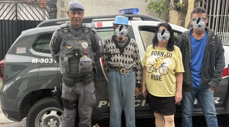 Polícia Militar localiza idoso desaparecido e o reúne à família em Mauá.