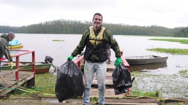 Ribeirão Pires realiza recolhimento de 200 quilos de resíduos na Represa Billings durante a Semana do Lixo Zero