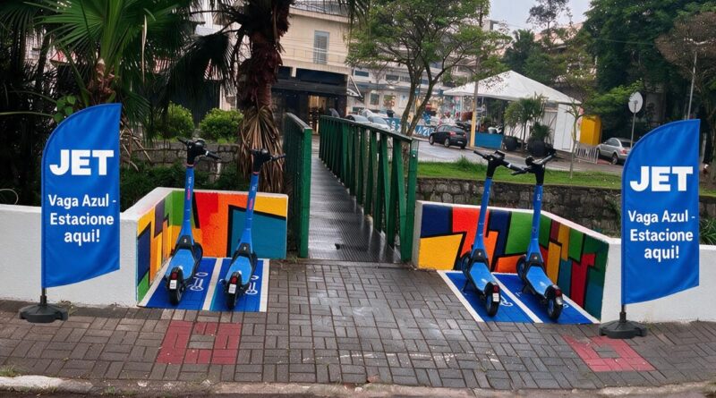 Ribeirão Pires inicia demarcação de vagas para estacionamento de patinetes elétricos